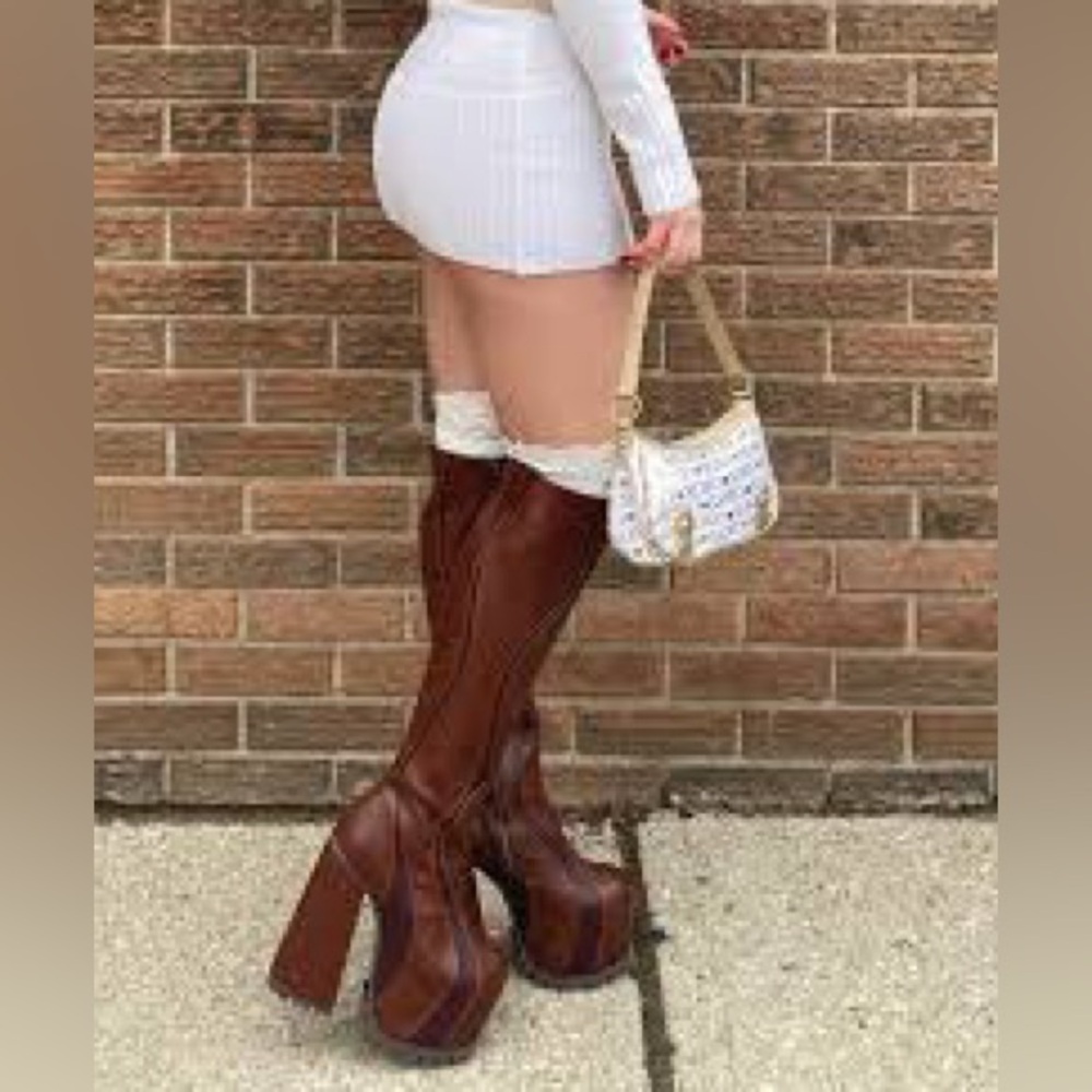 Dolls Kill Brown Platform Boots